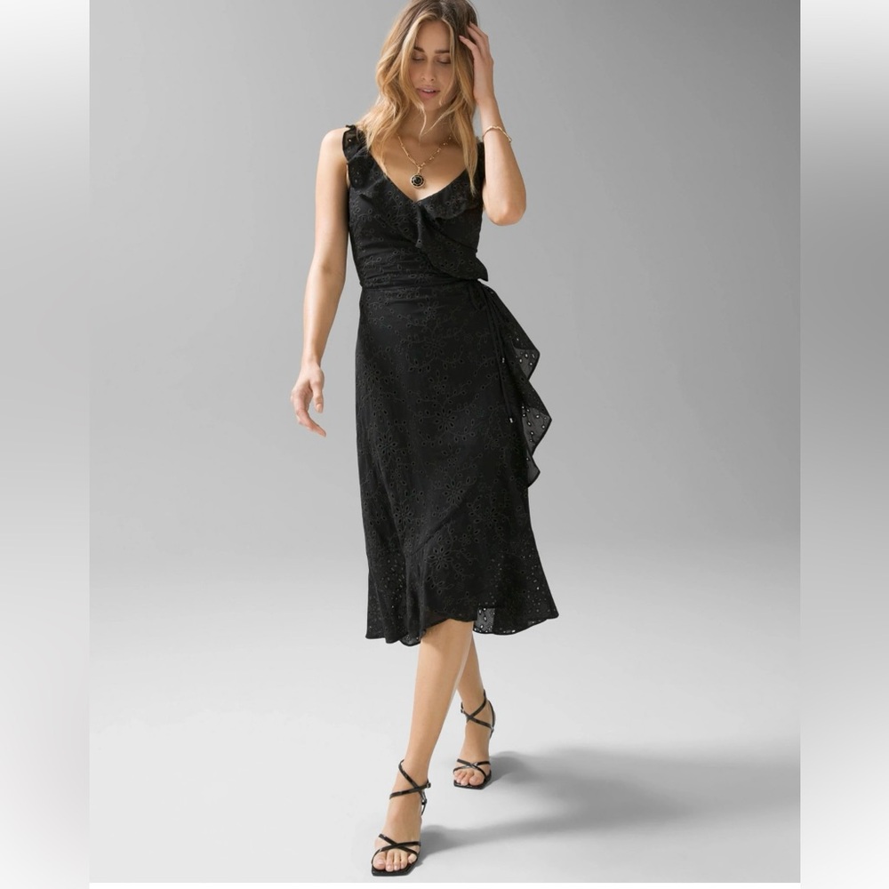WHBM Black Eyelet Dress